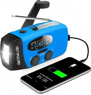 Produktbild von Solar radio,Selbstbetriebenes Kurbelradio mit LED-Taschenlampe,Notfallradio AM/FM Wetter Wind Up Radio, Handkurbel-Dynamo für Notladung von Smartphone