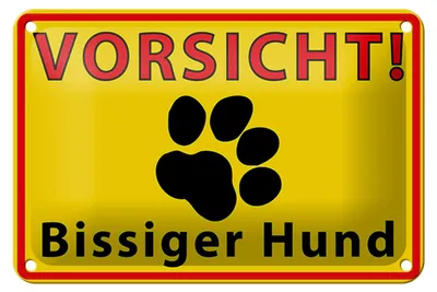 Produktbild von Blechschild Tiere 18x12cm Vorsicht bissiger Hund