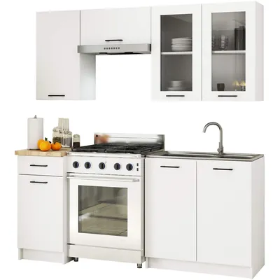 Produktbild von Küchenmöbel-Set OLIWIA 1.8m Modulares Weiß B180xH203xT46 cm