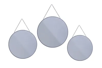 Produktbild von Set aus 3 runden spiegeln schwarz d20 24 29cm  - Atmosphera créateur d'intérieur
