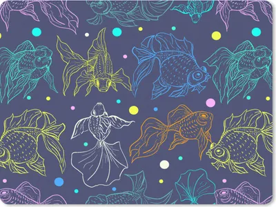 Produktbild von MuchoWow® Mauspad Mousepad Neon - Fisch - Pastell - Muster 23x19 cm - Mousepads - Maus Mat - Pad - Mausunterlage - Schreibtischunterlage - Mauspad
