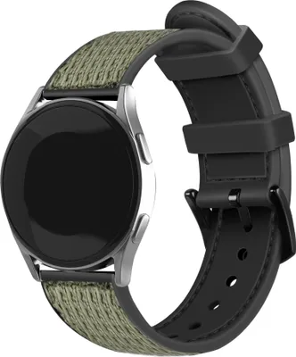 Produktbild von Strap-it Samsung Galaxy Watch 4 Classic 46mm Nylon-Hybridarmband (Grün)