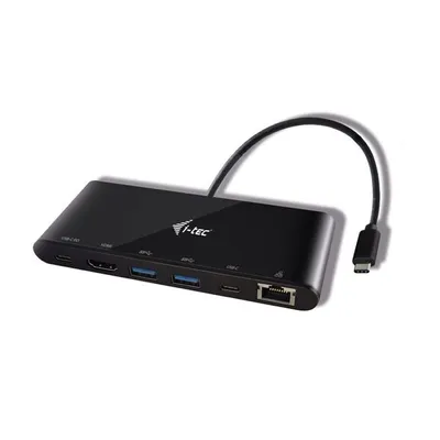 Produktbild von i-tec USB-C Mini Docking Station, Kabelgebunden, USB 3.2 Gen 1 (3.1 Gen 1) Type-C, 10,100,1000 Mbit/s, 10BASE-T, 100BASE-TX, 1000BASE-T, IEEE 802.3, IEEE 802.3ab, IEEE 802.3u, Schwarz