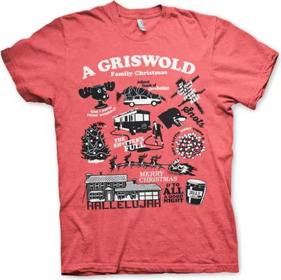 Produktbild von National Lampoon's Christmas Icons T-Shirt - XX-Large - Red-Heather