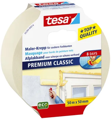 Immagine prodotto di Tesa® 05284-00014-10 Nastro adesivo in carta Maler-Krepp Classic, 50 m x 50 mm, beige