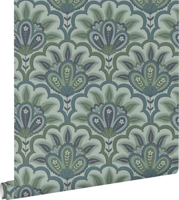 Produktbild von ESTAhome Tapete orientalisches Barockmotiv Blau und Grün 50 x 900 cm