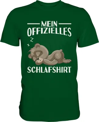 Produktbild von Offizielles Schlafshirt Nachthemd Schlafanzug Pyjama Bär T-Shirt – Bottle Green / S