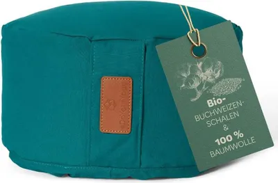 Immagine prodotto di #DoYourYoga Cuscino rotondo per yoga Vishnu 30 cm x 15 cm Rivestimento lavabile Imbottitura in gusci di grano saraceno biologico Cuscino per yoga Yin Yoga Meditazione Rilassamento Corpo