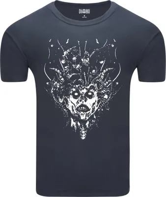 Immagine prodotto di T-shirt da uomo Diarbo con stampa scura del demone di Halloween grigio scuro taglia XXL