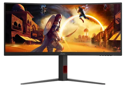 Zdjęcie produktu dla AOC CU34G4 | 34 " | Fast VA | UWQHD | 21:9 | 180 Hz | 1 ms | 3440 x 1440 pikseli | 300 cd/m² | Porty HDMI w ilości 2 | Czarny