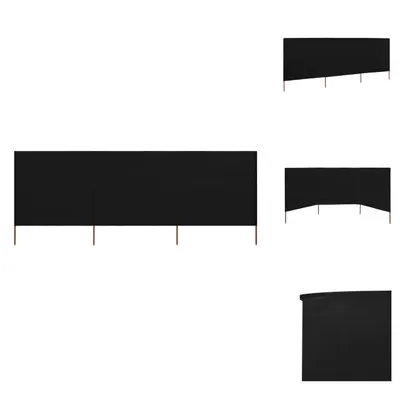 Image de vidaXL Tissu de protection contre le vent en 3 parties 400 x 120 cm Noir - Parasols & Ecrans solaires