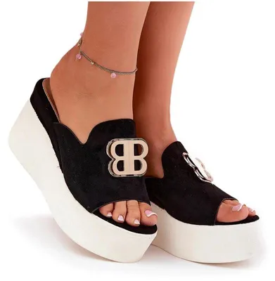 Produktbild von Plattform-Und Keilsandalen Mit Dekoration Schwarze Tanonea 41