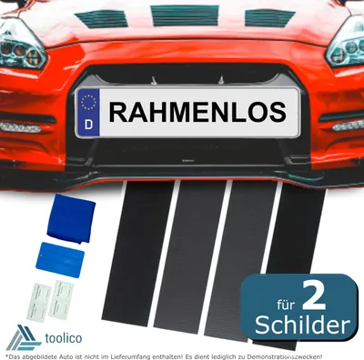 Produktbild von Kennzeichenhalter rahmenlos - Nummernschildhalterung Auto - für 2 Kennzeichen