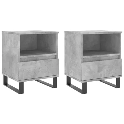 Obrázek produktu pro vidaXL Noční stolky 2 ks. Betonově šedé 40x35x50 cm odvozený dřevěný výrobek