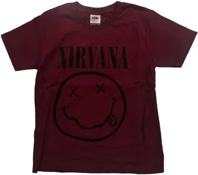 Produktbild von Nirvana - Grey Smiley Kids 5-6 Jahre T-Shirt - Rot