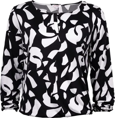 Produktbild von Stooker Women CALLA PRINT Damen Langarmshirt Regular Fit 36/38 black abstract aop