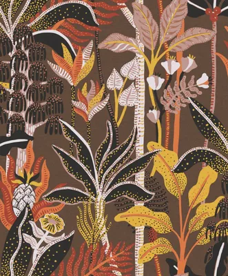 Produktbild von Khroma by Masureel Tapete Blumen Braun - 630563 - 53 cm x 10.05 m