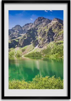 Produktbild von Bild - Bilderrahmen - 50 cm x 70 cm - MDF - Rahmen - Wandkunst Seeauge der Tatra-Berge