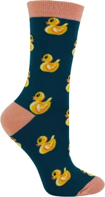 Produktbild von Damen Lustig Socken Enten Muster | Bambus Socken mit Entenmotiv | Miss Sparrow