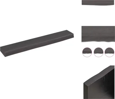 Zdjęcie produktu dla vidaXL Półka ścienna ciemnoszara 60x10x4 cm z litego drewna dębowego - Półki ścienne