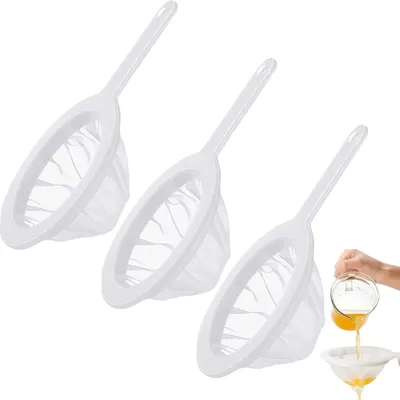 Produktbild von Sieb Fein, 3 Stück Feines Sieb Mit Griff 100/200/400 Mesh Haarsieb Küche Netzsieb