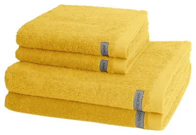 Produktbild von Ross Sinfonie 2 X Handtuch 2 X Duschtuch im Set Walkfrottee aus reiner Baumwolle 500 g/m², Hohe Saugkraft und flauschig weicher Griff, Gewebte Bordüre für elegante Optik