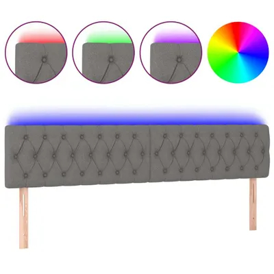 Produktbild von vidaXL LED Kopfteil Dunkelgrau 180x7x78/88 cm Stoff