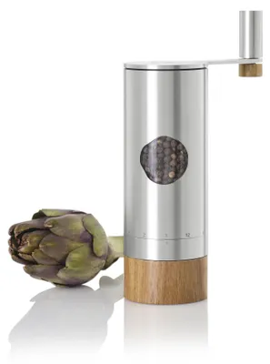 Produktbild von AdHoc Pfeffer- / Salz-Getriebemühle PowerMill, CeraCutXL® Ceramic Mahlwerk, Edelstahl / Akazienholz / Acryl