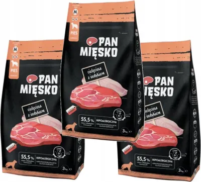 Produktbild von Pan Meat Kalbfleisch mit Pute M - Trockenfutter für Hunde - 3 kg