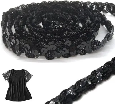 Image de Ruban pailleté de 18 mm, en deux parties, pour les travaux de couture DIY