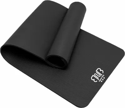 Image de Tapis de sport Premium NBR, antidérapant pour gymnastique, yoga, pilates, stretching Noir
