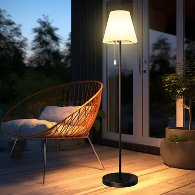 Solar-Standleuchte, IP65, USB-ladbar, dimmbar, warmweiß + RGB