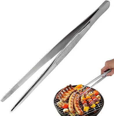 Produktbild von Extra lang Kochpinzette 30,5cm Pinzette lang küchenpinzette Grillpinzette Rostfrei Fleischpinzette Edelstahl Spitze pinzette spülmaschinenfest Lebensmittel Zange