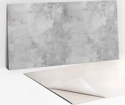 Obrázek produktu pro Ochranný Panel PVC - Samolepicí Vinylové Dlaždice na Stěnu - 100 x 50 - Textura prasklý beton