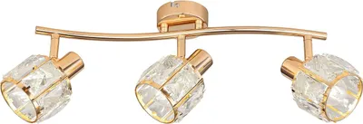 Zdjęcie produktu dla Lampa sufitowa DUBAI złoto-przezroczysty 3xE14x40W szkło wym:18x45x9cm IP20 Candellux