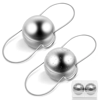 Espressokugeln 2er-Set, Edelstahl, silber, mit Ständer