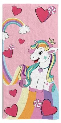 Productafbeelding van hermet Einhorn, strandlaken voor meisjes, 70 x 140 cm, geschikt voor strand of zwembad