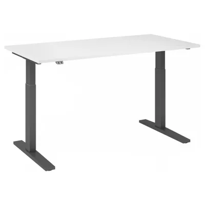 Zdjęcie produktu dla Biurko z regulacją wysokości XMKA | 2-silniki | 120-180 cm | elektryczne | białe, kolor ramy:grafit, rozmiar blatu:160 x 80 cm