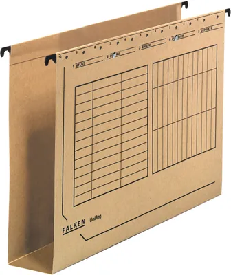Obrázok produktu pre Falken 11288149 Hängesammler UniReg - A4, 60 mm, 320 g/qm, Manila-RC-Karton, braun