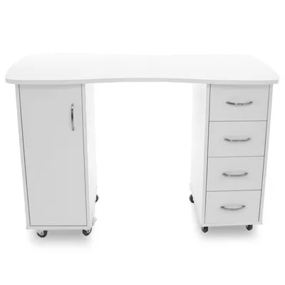 Imagen del producto de Escritorio Biurko 2027, color blanco, con dos cajones
