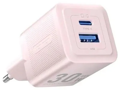 Image de Chargeur réseau, Vention, Feqp0-Eu, Usb-C, Usb- A, 30W/30W , Gan (Rose)