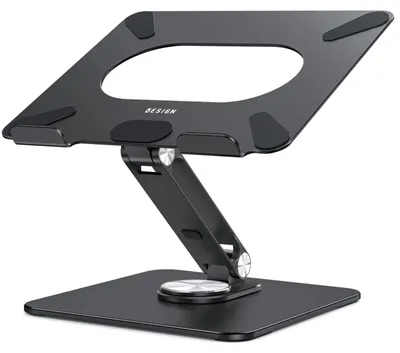 Produktbild von Laptopständer Notebookständer Laptophalter - Höhenverstellbar - 360 Grad drehbar - Schwarz - 10 bis 15,6 Zoll