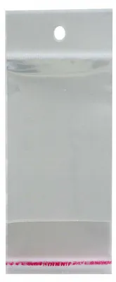 100 Selbstklebende Beutel mit Klebestreifen 6x15