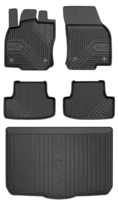 Productafbeelding van Rubberen automatten + kofferbakmat voor Audi Q2 2016-2020 (SUV/crossover) – 5-delig, zwart, op maat – Wielganizator