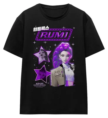 Productafbeelding van K-Pop Demon Hunters - "Huntrix Rumi Popstar" T-shirt voor dames, model TV43967 (maat L), kleur zwart