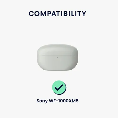 Produktbild von kwmobile Schutzhülle für Sony WF-1000XM5 Hülle - TPU Silikon Case für Kopfhörer Ladecase - stoßfestes Cover mit Karabiner - Grün