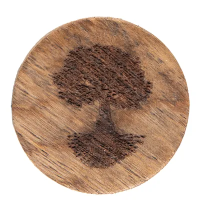 Image de Clayre & Eef Bouton de porte Ø 4 cm Marron Bois Arbre