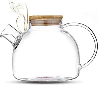Produktbild von Famanu Teekanne 0,8 Liter - Glas mit Sieb und Bambusdeckel
