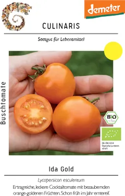Produktbild von Buschtomate Ida Gold Cocktailtomate mit gold-gelben Früchten