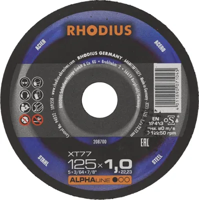 Obrázek produktu pro kovový šterbinový kotouc, plochý, Ø125 x 1,0 mm